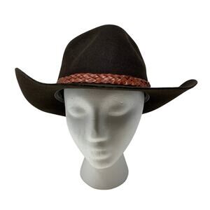 Akubra Imperial Quality Dark Brown Felt Western Outback Hat 57 7 1/8 Australia